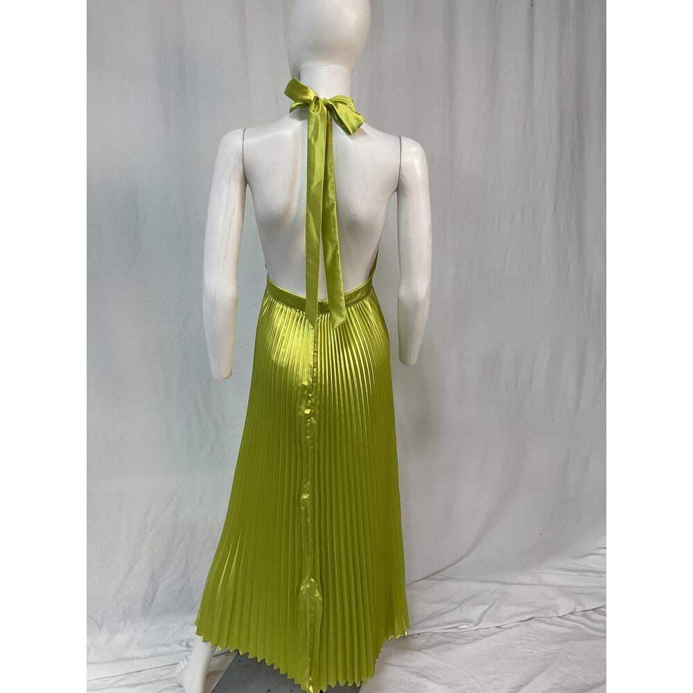 L'Idee 'Renaissance' Green Polyester Split Gown Size 8 - Picture 3 of 5
